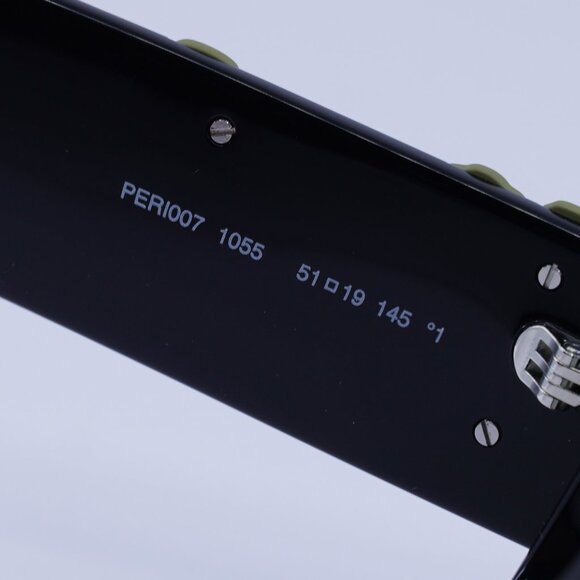 Palm Angels PERI007 ANGEL 1055 Sunglasses Black Rectangle Frame, Green Lenses - Picture 9 of 11